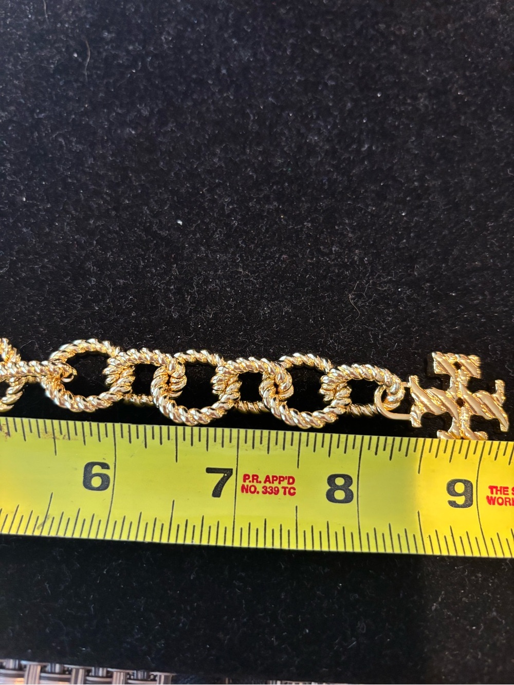 Tory Burch Gold-Tone Rope Chain Bracelet with Cross Pendant - Picture 2 of 3